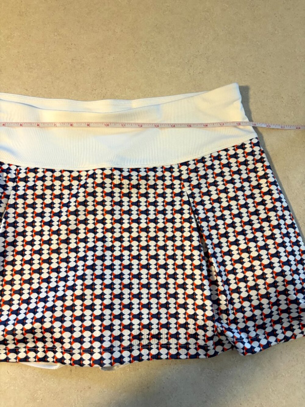 Grand Slam Womens Pull On Golf Tennis Skort XL White, Red, Blue Print Stretch - Picture 4 of 7